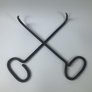 Victorian Coal Delivery Sack Hooks c1880 - Pair. Dock-Mill Workers Bale Hook. Antique Steel Sack Drag. Collectable Vintage Industrial Tools.