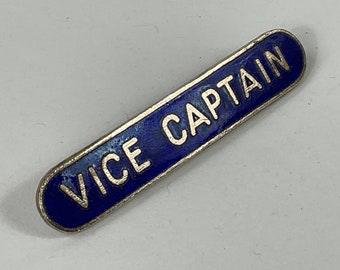 1950s School 'Vice Captain' Bar Brooch/Lapel Badge. Retro School Pin Brooch. Old School Enamel Brooch. Interpretive Humour. Punk/Goth Badges