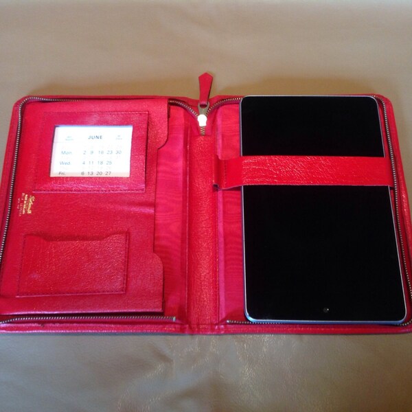 1960s Red Leather Writing/Stationery/Tablet Case.