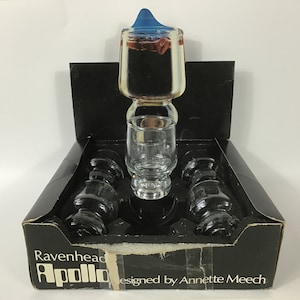 Modernist Ravenhead Apollo Shot or Spirit Glasses Set x 6 c1970s. Retro Barware. Mid Century Modern Glassware. Schnapps/Sherry/Port Glasses.