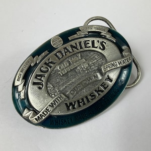 Arroyo Grande Co. Official Jack Daniel’s Old No7 Tennessee Whiskey Belt Buckle c1990. Retro Western-Biker Buckle Gifts. Liquor Belt Buckles.