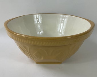 Early T.G.Green EasiMix Gripstand Yellow Ware Mixing Bowl c1910-20. Retro Non Slip Mixing Bowl. Edwardian Kitchen. Gifts For Cooks/Bakers.