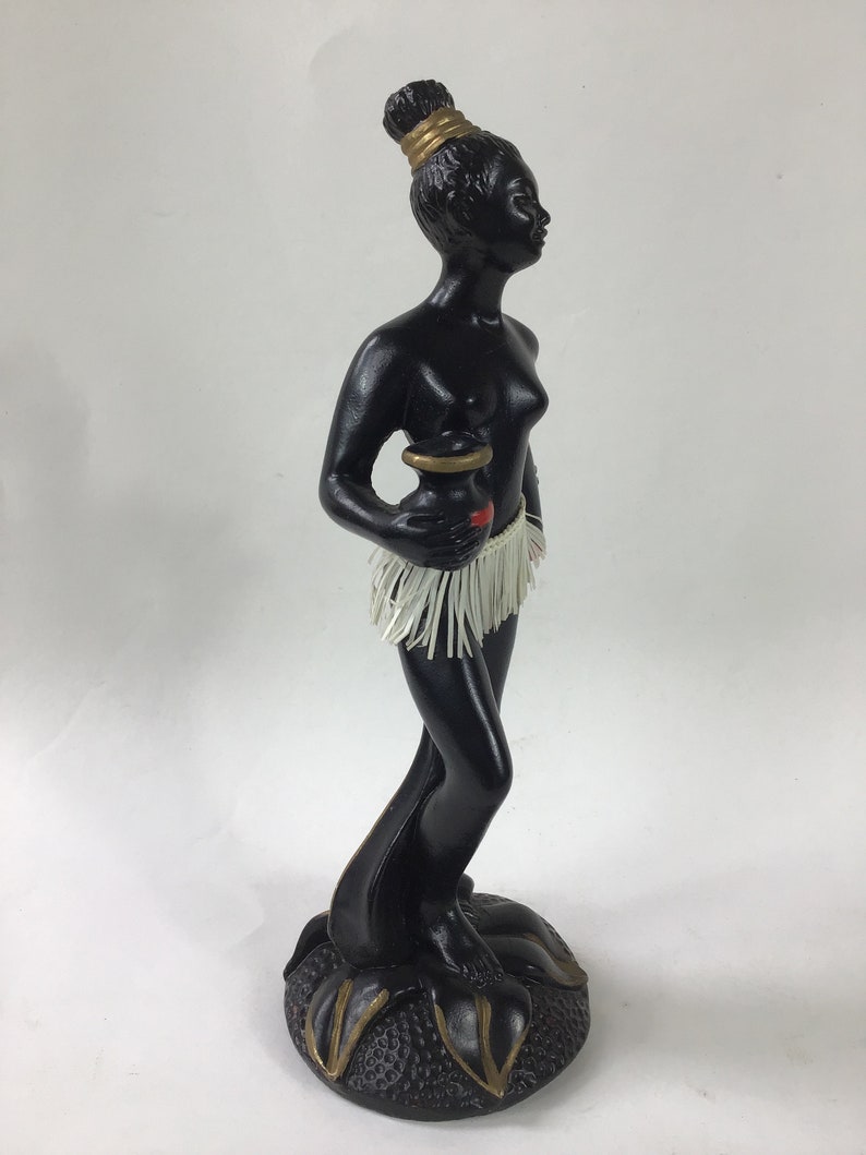 1940s-50s Duron Chalkware Black African Maiden Statue After | Etsy