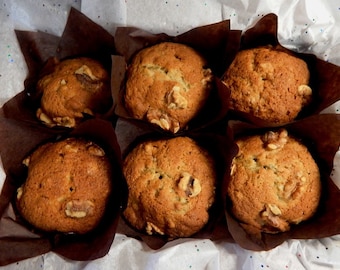 Delicious Banana Nut Bread Homemade Muffins, Edible Gift, Gourmet Bread
