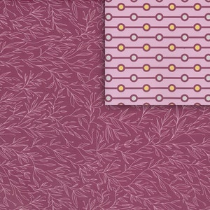 Zweige und Perlen pink Geschenkpapier doppelseitig