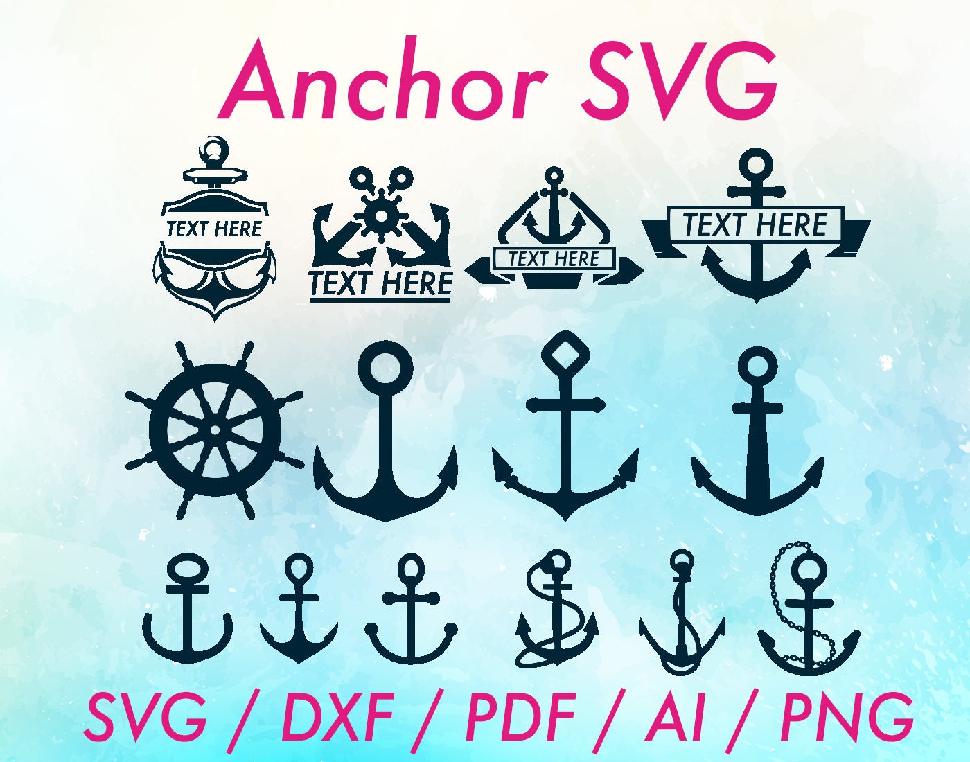 Anchor SVG / Anchor SVG file / Anchors SVG / Anchor dxf / Etsy