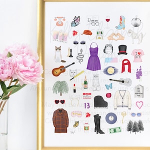 A Swift Musical Journey print // fan gift art print, watercolor art