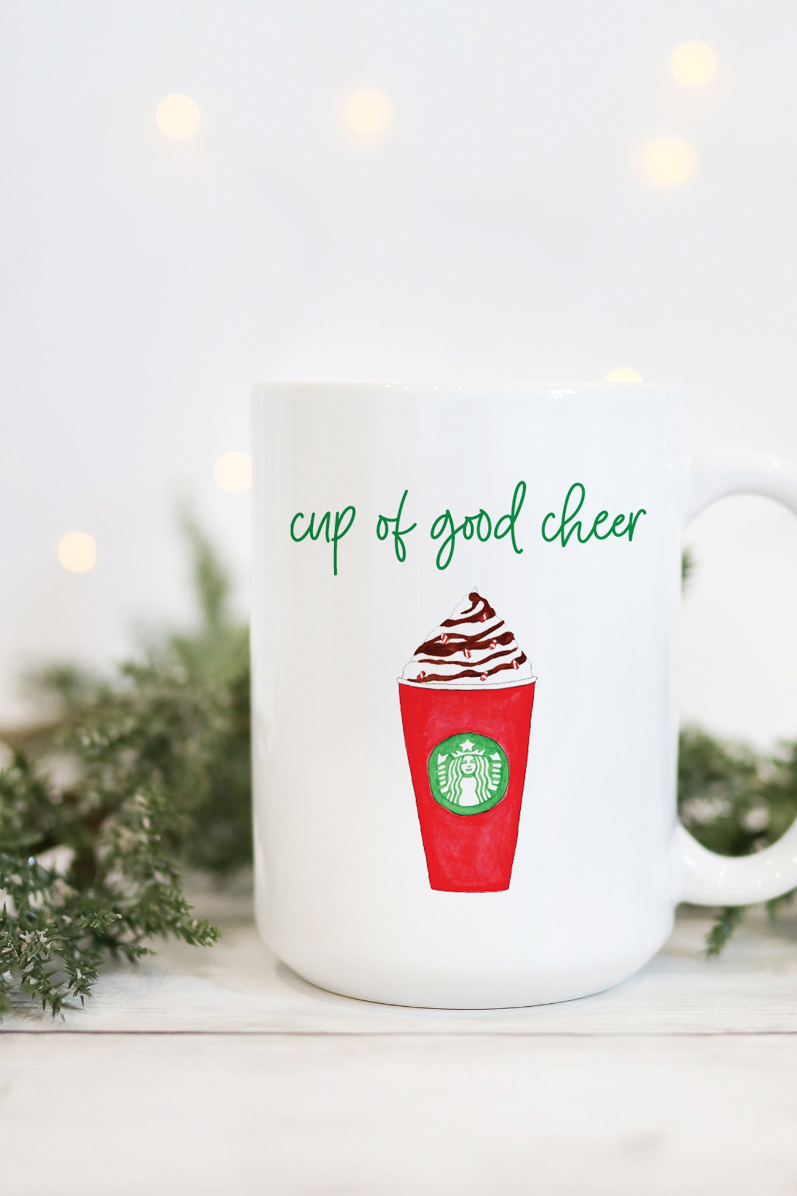 Cup Of Good Cheer Peppermint Mocha mug // Merry Christmas Etsy