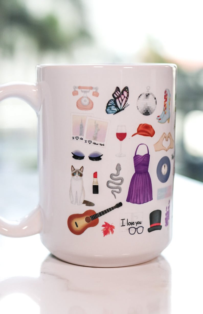 Taylor Swift fan art mug for the Eras Tour