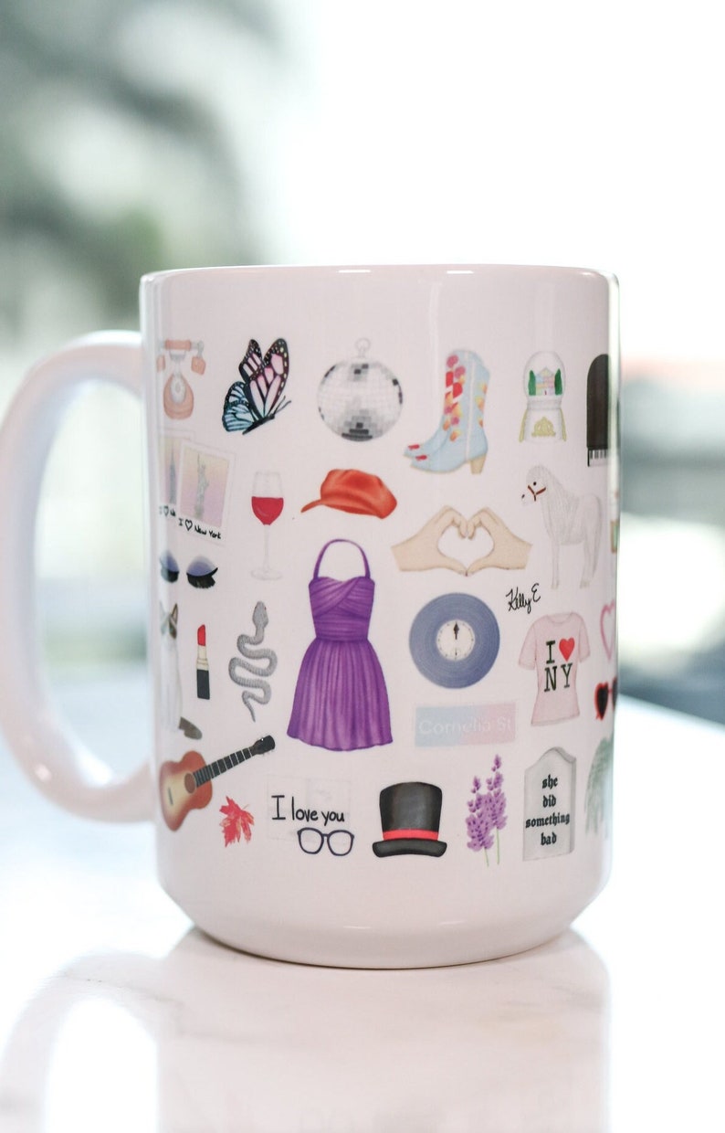 Taylor Swift fan art mug for the Eras Tour