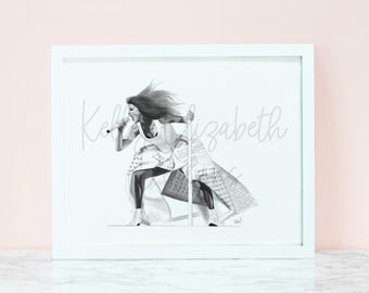 Female Rage the Print fashion illustration // watercolor art, gift print, fan print