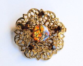 Broche Vintage Carita Paris - Bijou Ancien De Collection