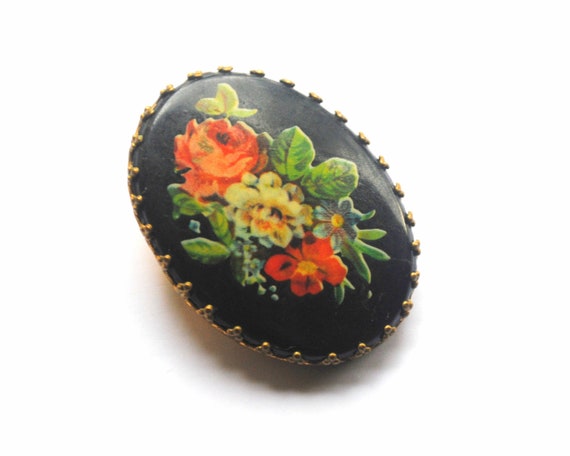 CELLULOID? Vintage French Brooch. - image 2