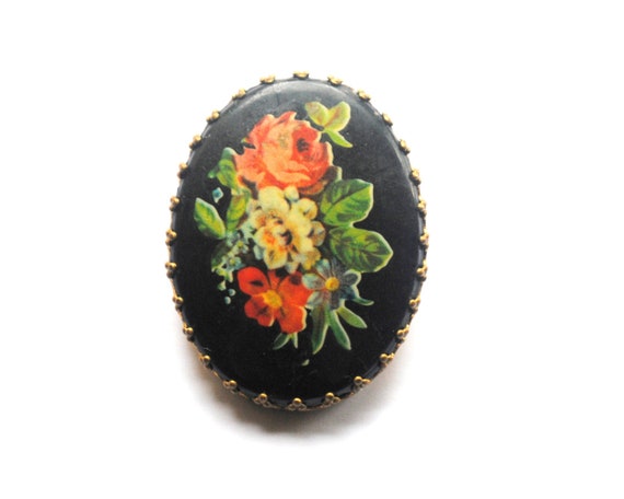 CELLULOID? Vintage French Brooch. - image 4