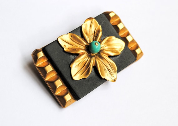 CELLULOID? Antique French Brooch. - image 1