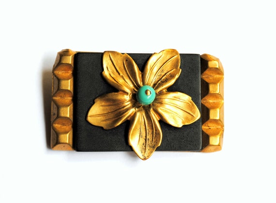 CELLULOID? Antique French Brooch. - image 2