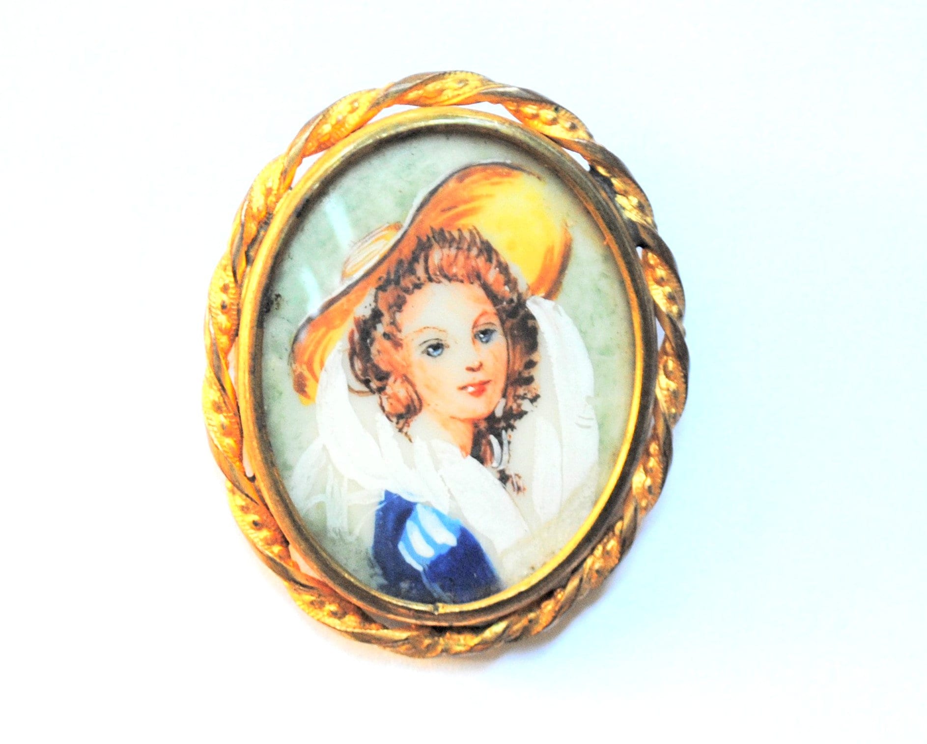 Rare Broche Ancienne Française – Métal, Motif Pierre Dominante Non Spécifiée