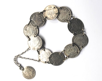 Pulseira de prata francesa antiga