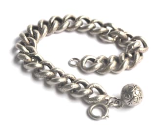 Pulseira de berloques de prata francesa antiga