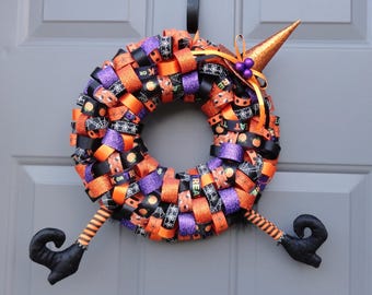 Halloween Witch Ribbon 12' Wreath