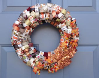 Fall / Thanksgiving Leaves Ribbon Wreath