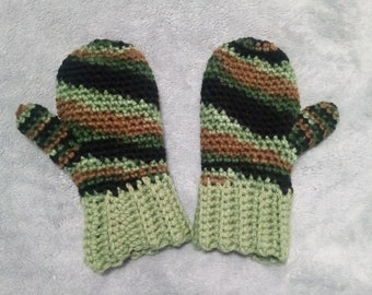 Felt Lined Crochet Mittens pattern