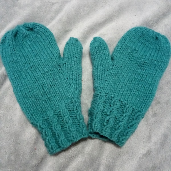 Felt Lined Knitted Mittens