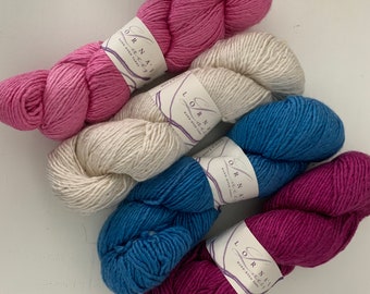 Lornas Laces handgefärbtes Lion & Lamb Set aus fester Seiden-Wollmischung