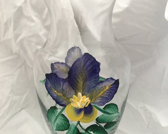 Purple Orchid -  Spring/Summer Design - Hand Painted Vase-Signed by Artist