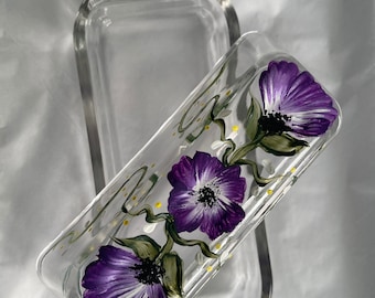 Butter Dish/Kitchen and Dining/Hostess Gift/Hand Painted-Signed by Artist.