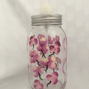 Shabby Chic Design - Liquid Hand soap/lotion dispenser. Hand Painted.