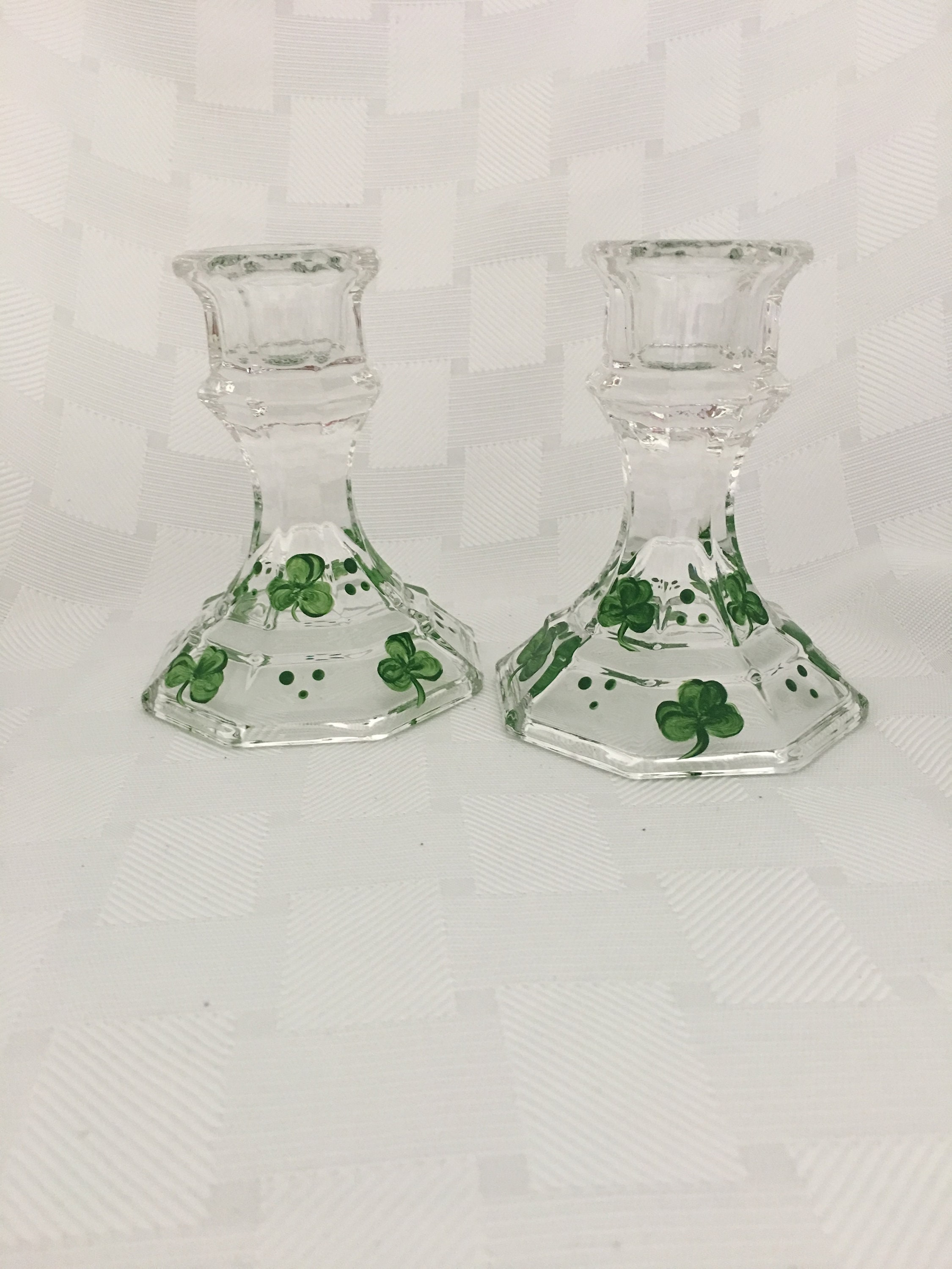 Hand Painted Glass Candle Holders - Etsy