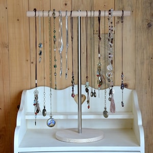 wooden and metal display stand for necklaces and necklaces. MADE TO ORDER