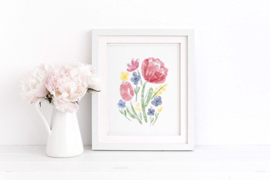 Watercolor Bouquet Art Print - Etsy