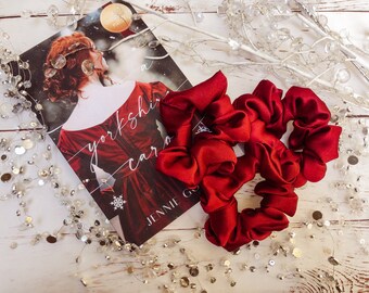 Ruby Red Silky Scrunchie Hair Accessory