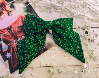 Holly And Berries Hair Bow