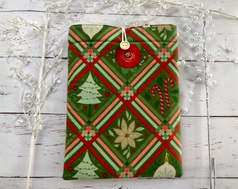 Christmas Plaid Foam Book Sleeve Book Cozy Standard Size