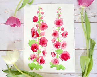 Original Large Foxgloves Art Piece in Watercolors