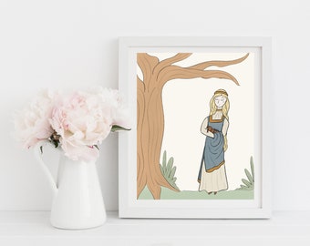 Patron Saint of Hares & Bunnies Melangell - Art Print