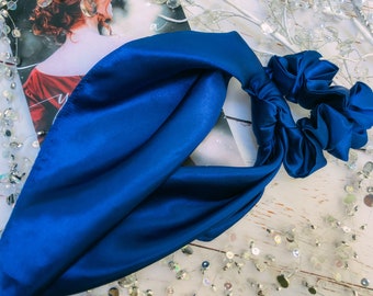 Scarf Scrunchie - Sapphire Blue