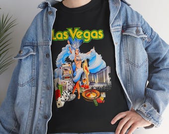 Las Vegas Showgirl T-Shirt - Unisex Grafik-T-Shirt aus schwerer Baumwolle