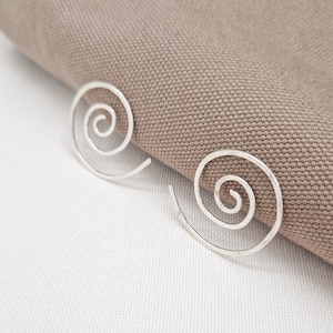 Spiral earrings, concentric hoops, spiral of life, Mothers day gift, gangle silver spirals, unique geometric earrings, birthday gift for her