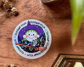 Witch Apprentice • Stickers - Vinyl Sticker - Glitter - Waterproof - Metallic Sparkle - Scratchproof