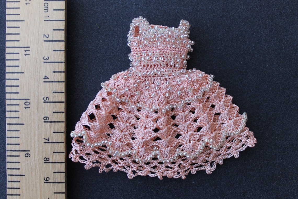 Crochet beaded dress for tiny doll. Serial Princess Etsy