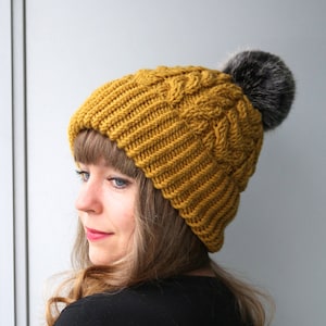 CUSTOMIZE- Choose from Available Colours - Wool & Acrylic / Sally Hat / Wool Hat / Faux Fur Pom Pom beanie / Slouchy Beanie