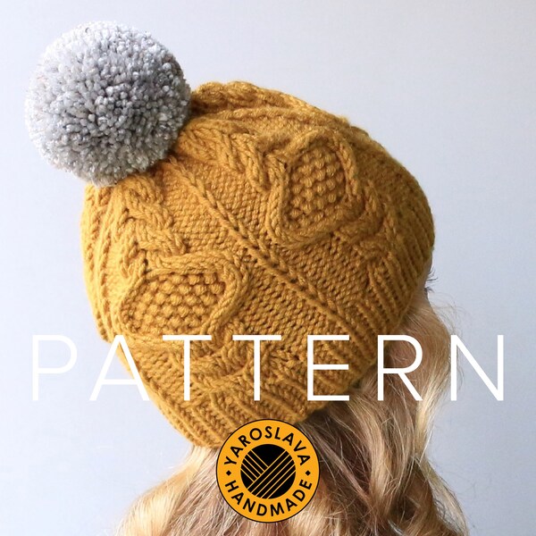 ELENCO DEI MODELLI - Cappello Jasmine - Berretto slouchy / Toque / Twist / Pelliccia sintetica / Maglia a trecce / Modello per cappello lavorato a maglia PDF / Istruzioni per il lavoro a maglia