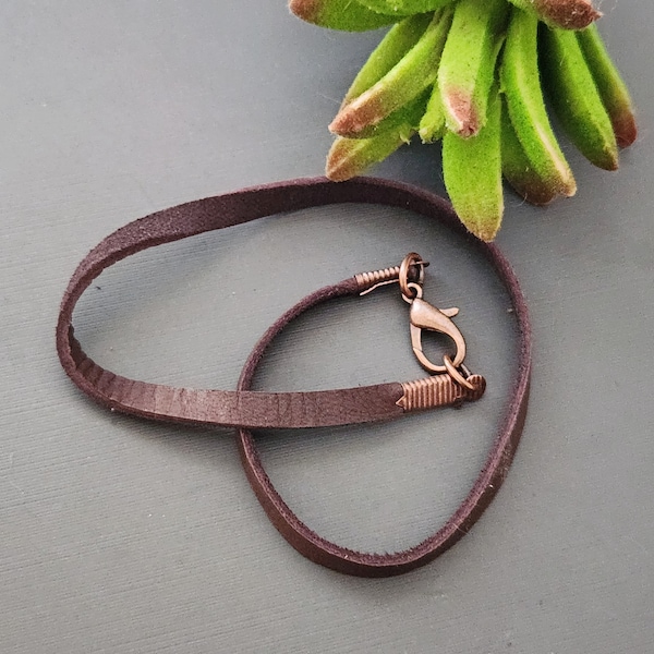 Genuine Deer Skin Leather Cord Necklace, Real Flat Dark Brown Leather Lace, Soft Premade Cords for Pendants Jewelry, 5mm Deer Skin Cord