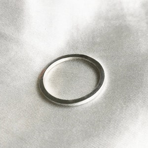 Modern White Gold Wedding Band, 18k White Gold, 2mm Women's Ring, Modern Wedding Rings, Silver Band, Square Band, Unisex Wedding Band image 1