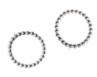 Sterling zilveren cirkel oorbellen, cirkel Stud Oorbellen, Moederdag, Pearl Wire, Dot Circle oorbellen, verjaardagscadeau voor haar, graduatiegift