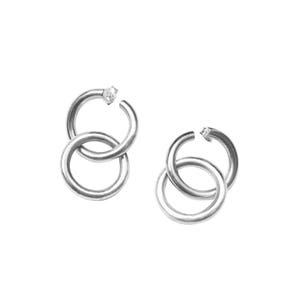 Chain Link Earrings, Gold Minimalist Earrings, Gift for Girlfriend, Dangle Earrings, Date Night, Two In One Earrings, Double Hoop Earrings image 7